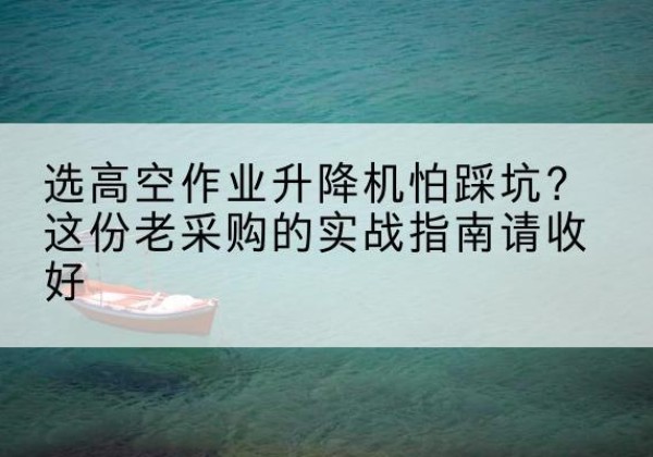 永寿高空作业升降机厂家推荐-选高空作业升降机怕踩坑？这份老采购的实战指南请收好