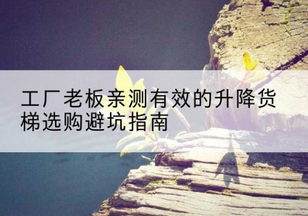永寿升降货梯怎么选-工厂老板亲测有效的升降货梯选购避坑指南